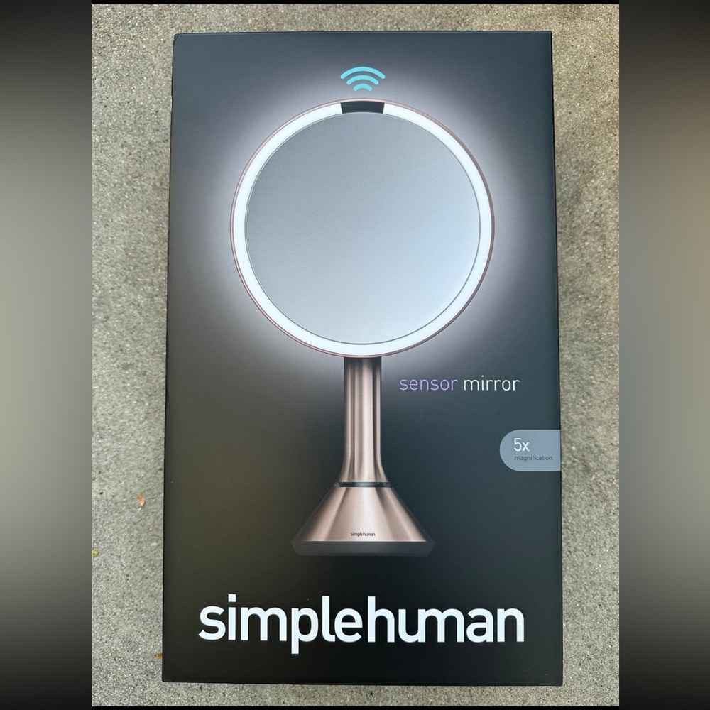 Simplehuman Rose Gold Sensor Mirror with 5x Magnification *NEW NIB